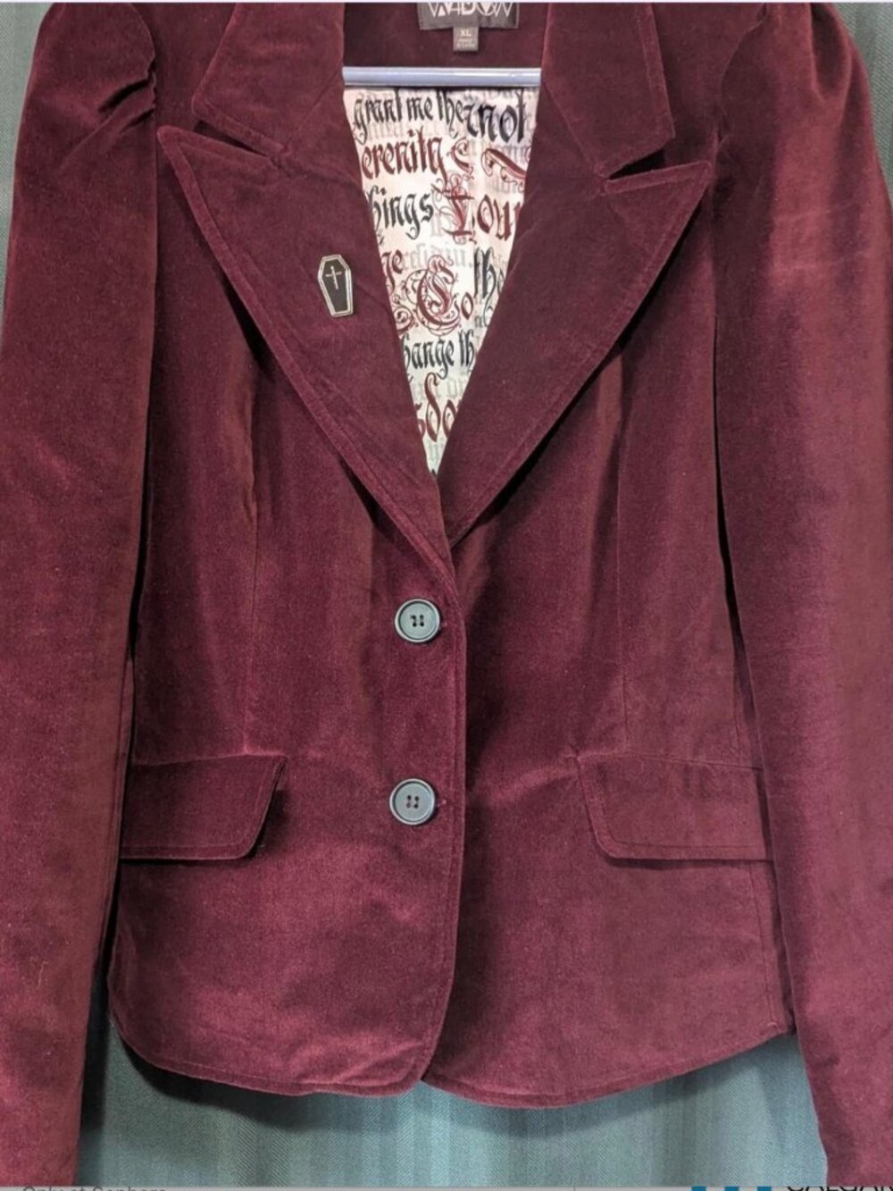 DollsKill Burgundy Velvet Jackeet Blazer